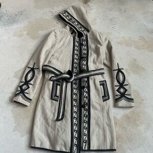American Vintage Cream and Black Embroidered Coat